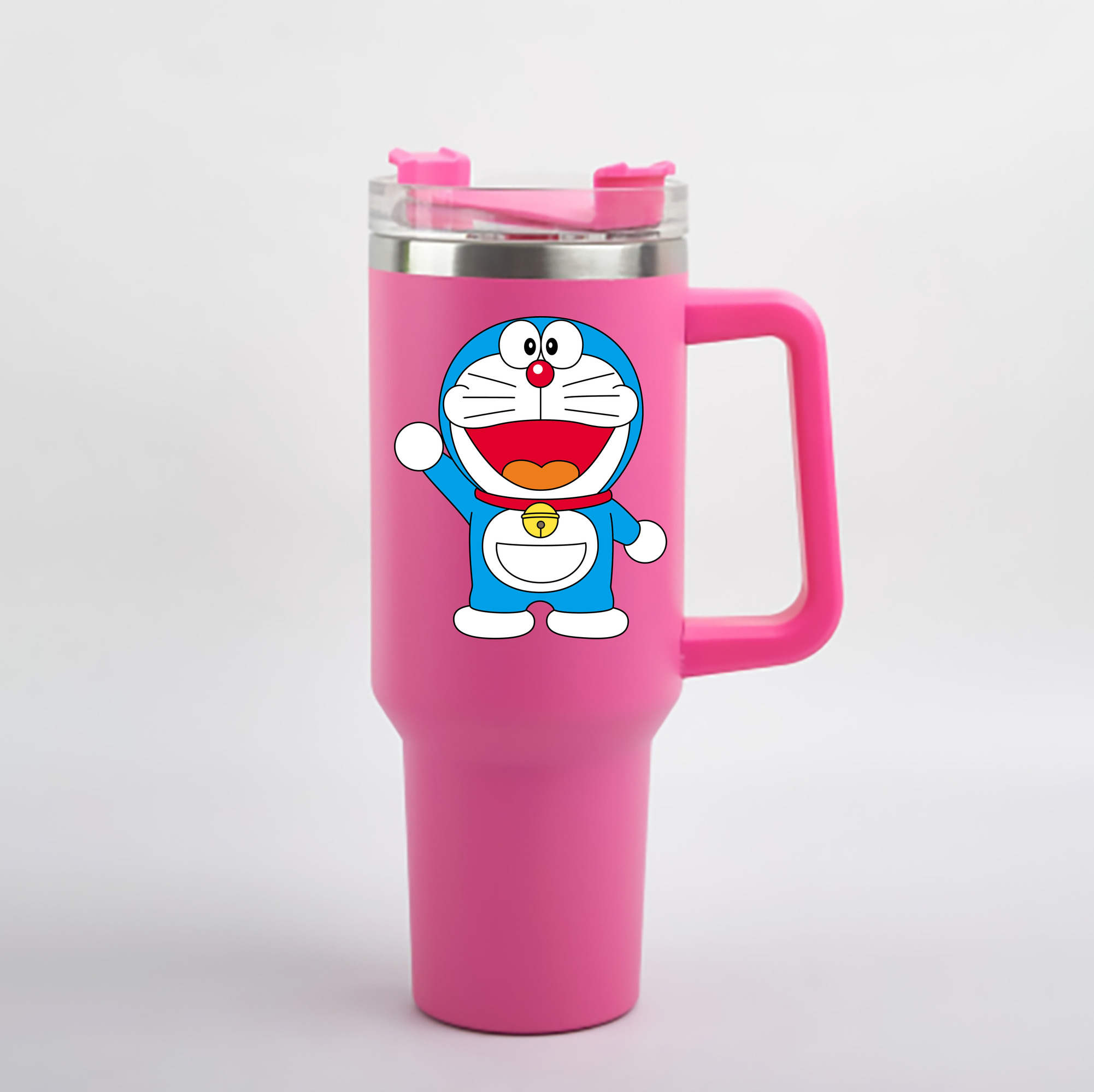（画像用） ドラえもん Doraemon 1200mL車用タンブラー - クリスタルステッカー（プラスチックストロー付き）